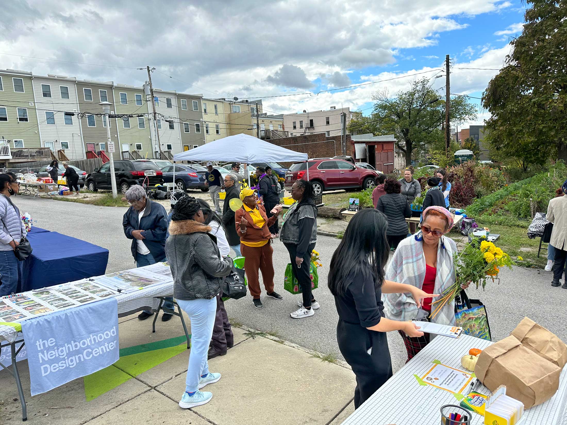 Micaela Ada, NDC’s Landscape Design Project Coordinator, gathering feedback at Fall Fest.