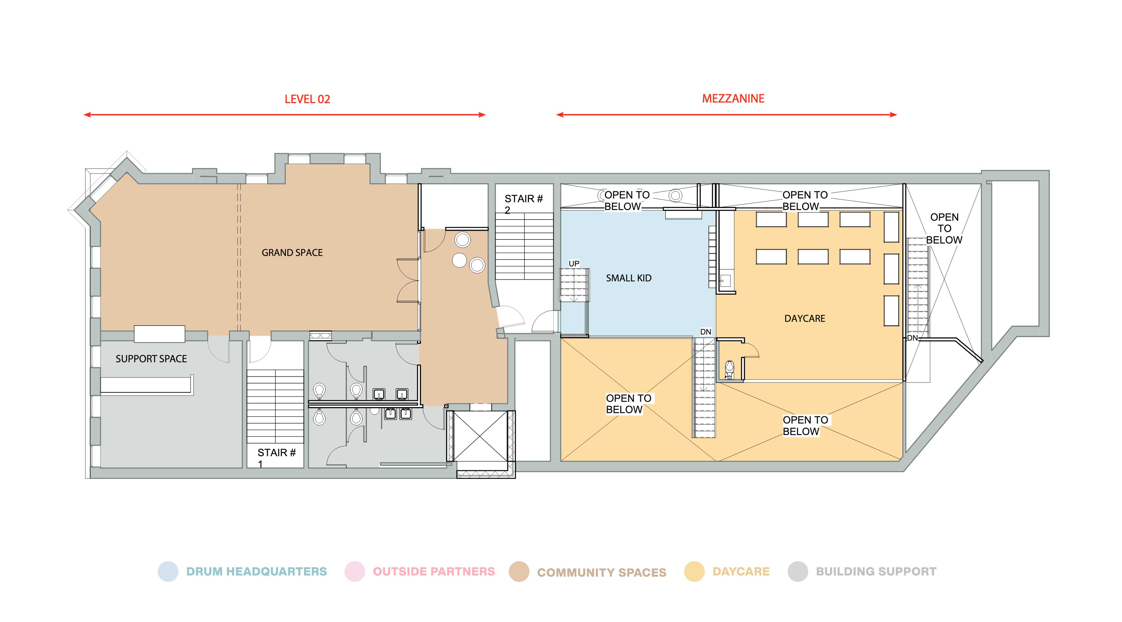 Level 2 floor plan and programming.