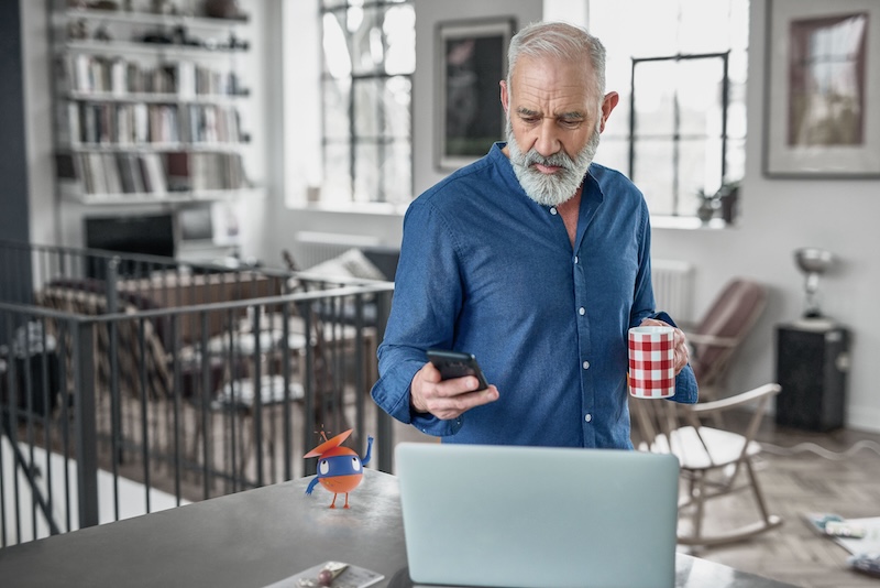 Man checking his phone