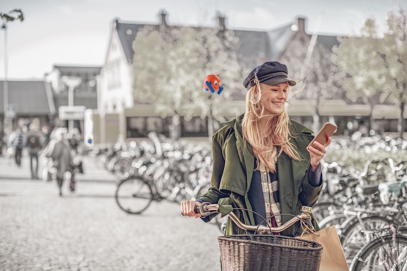 Woman checking her phone