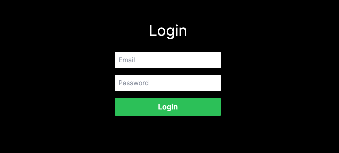 Login page