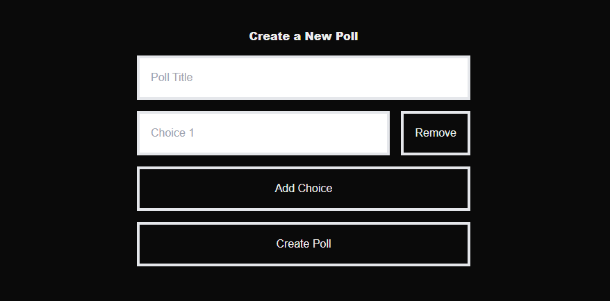 Create a New Poll UI