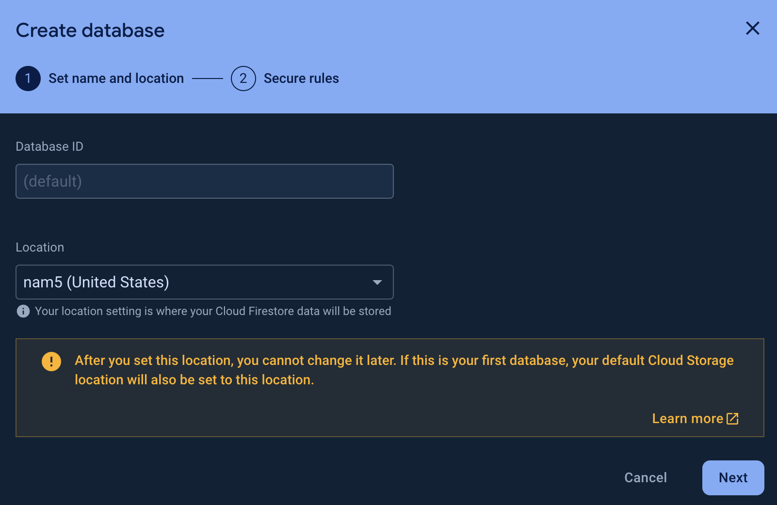 firebase-create-firestore-database-menu-step-1