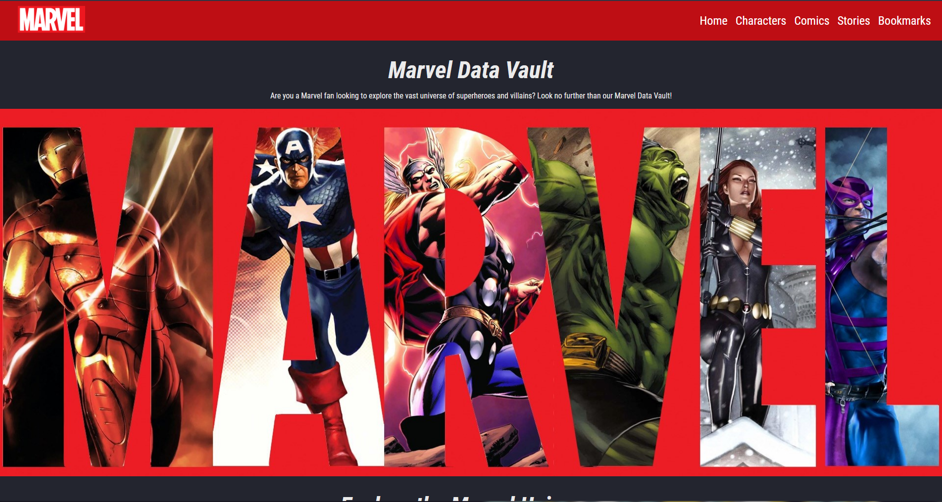Marvel Data Vault Test