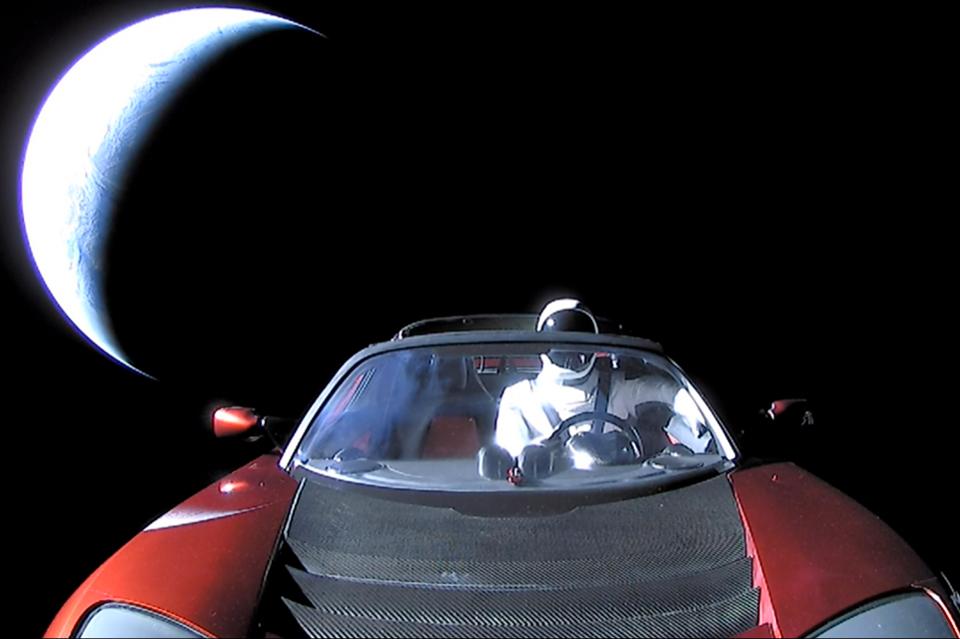 Tesla in space by SpaceX