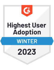G2 Highest User Adoption (Winter 2023)