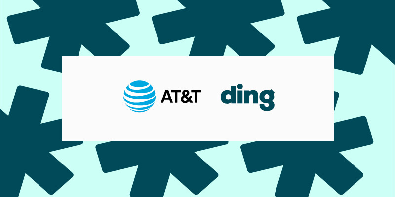 AT&T y logo de Ding