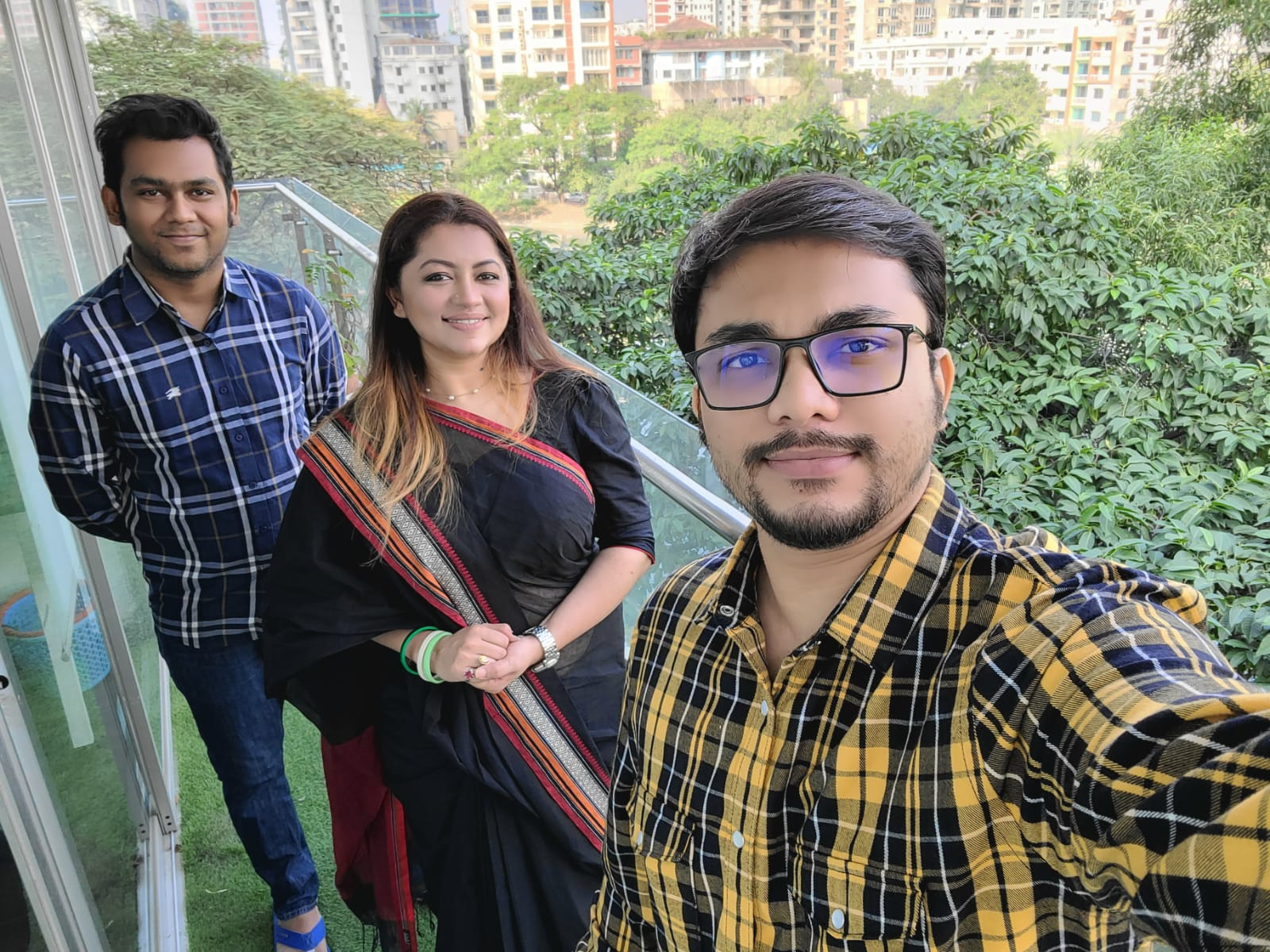Jahid and two other members of Ding in the Dhaka office. 