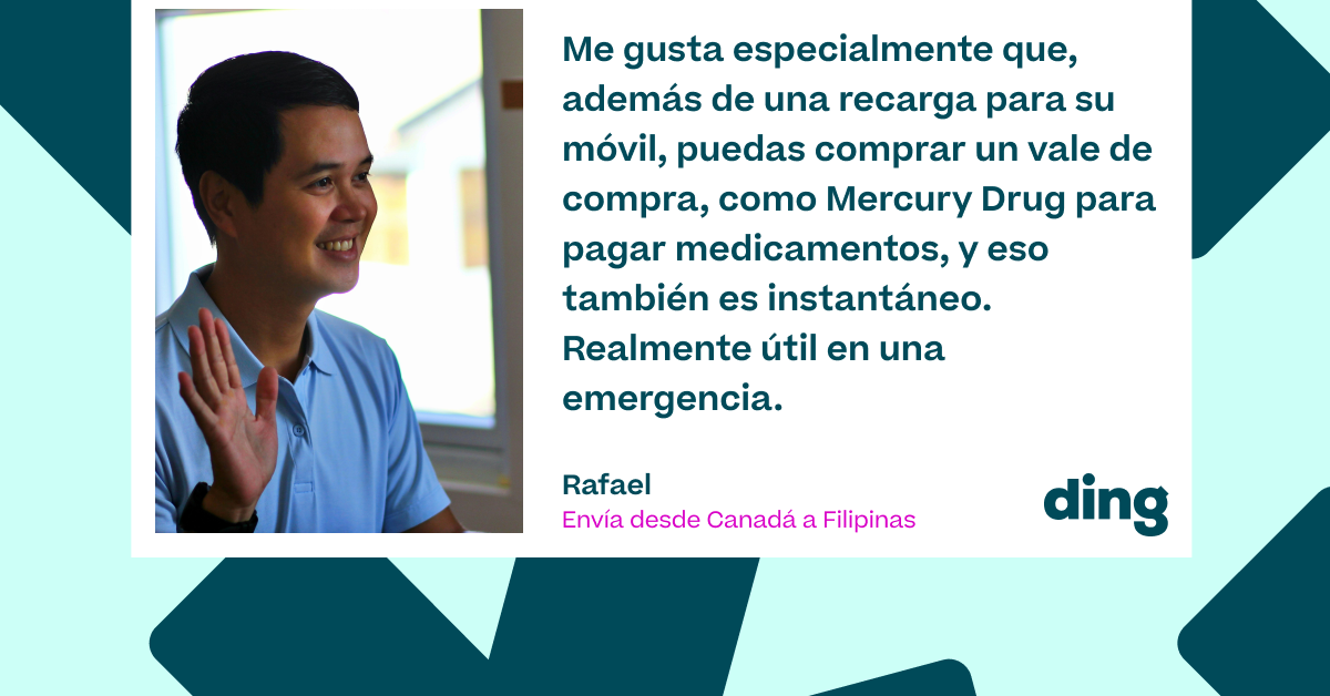 Rafael, cliente filipino que usa Ding