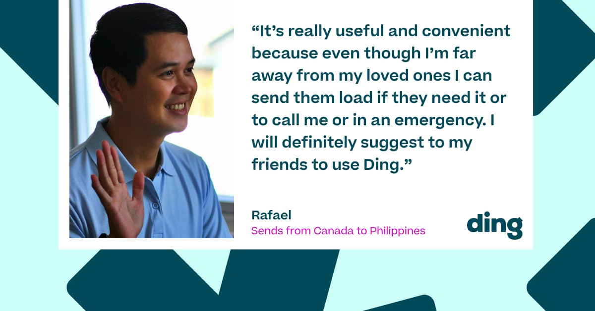 rafael filipino customer using ding