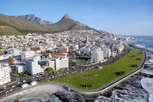 Aerial View of Sea Point, Cape Town South Africa