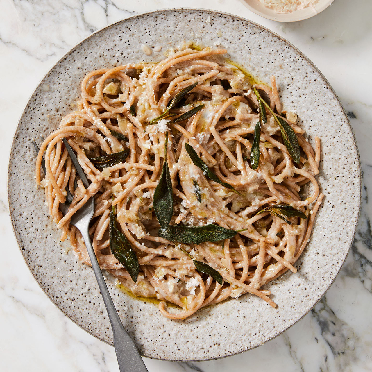 Farro Spaghetti with Brown Butter, Shallots & Sage