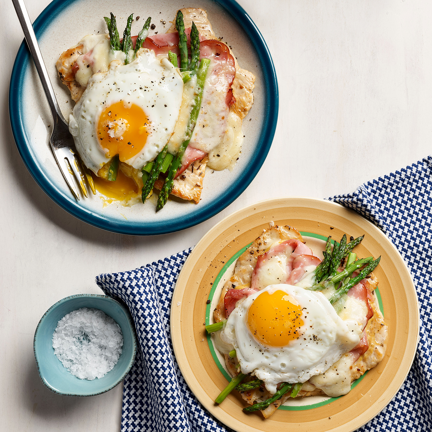 Croque Madame Upgrade: Chicken Paillard Croque Madame with Asparagus