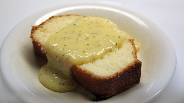 Pound Cake with Lemon Poppy Sauce