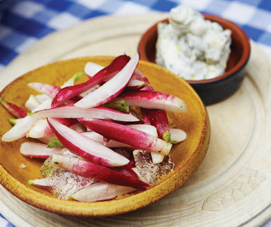 Ice-Cold Carrots, Radishes and Beets with Potted Anchovy and Lemon...