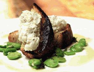 Bruschetta with Favas and Ricotta