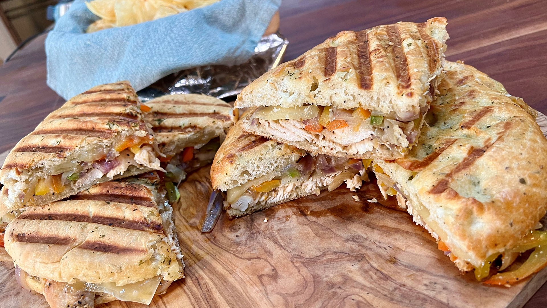 Chicken Panini or Pressed Phillies with Fontina