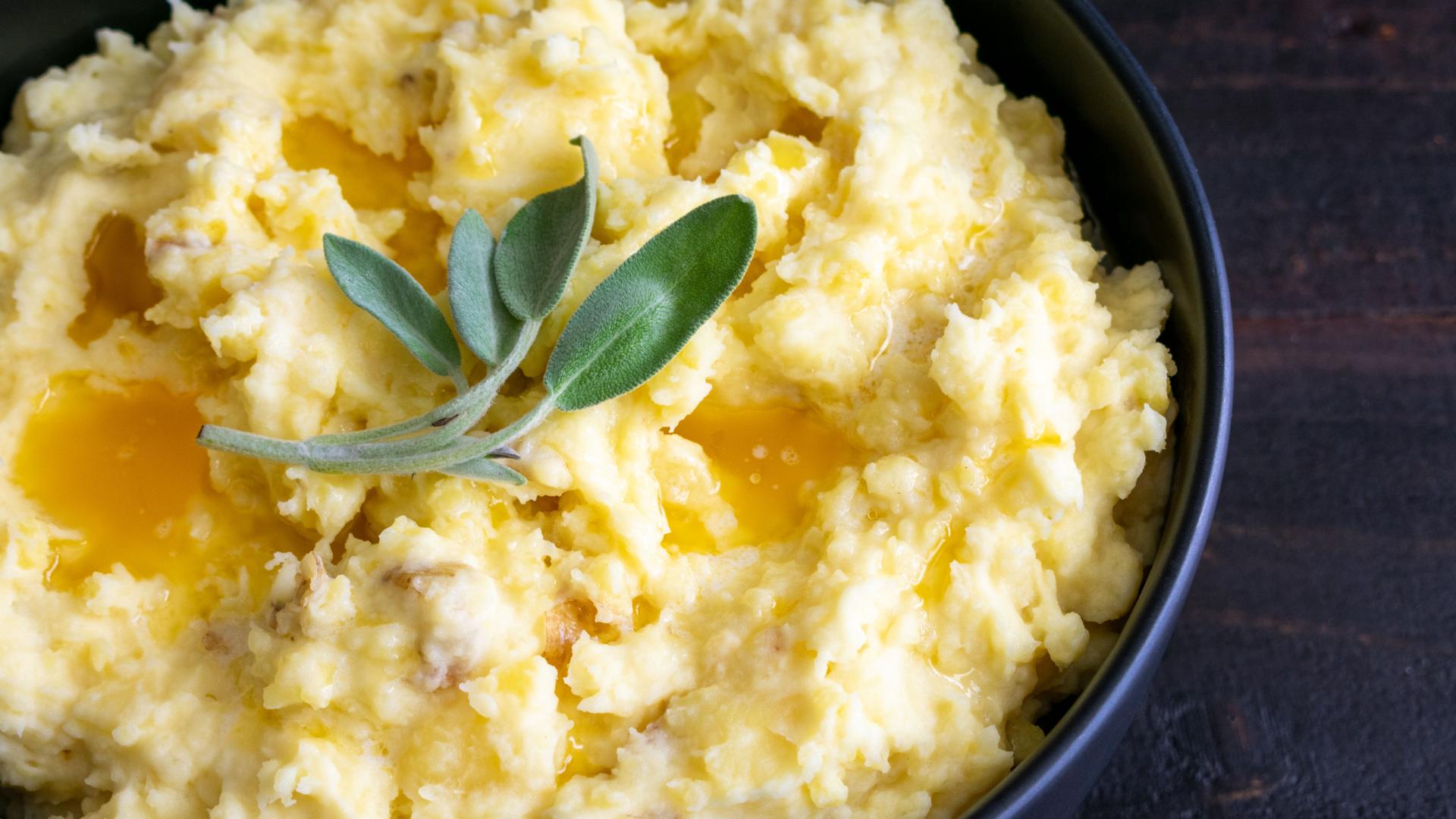 Garlicky Mashed Potatoes & Parsnips With Browned Butter + Sage