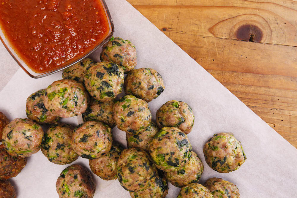 Sweet Sausage and Broccoli Rabe Meatballs