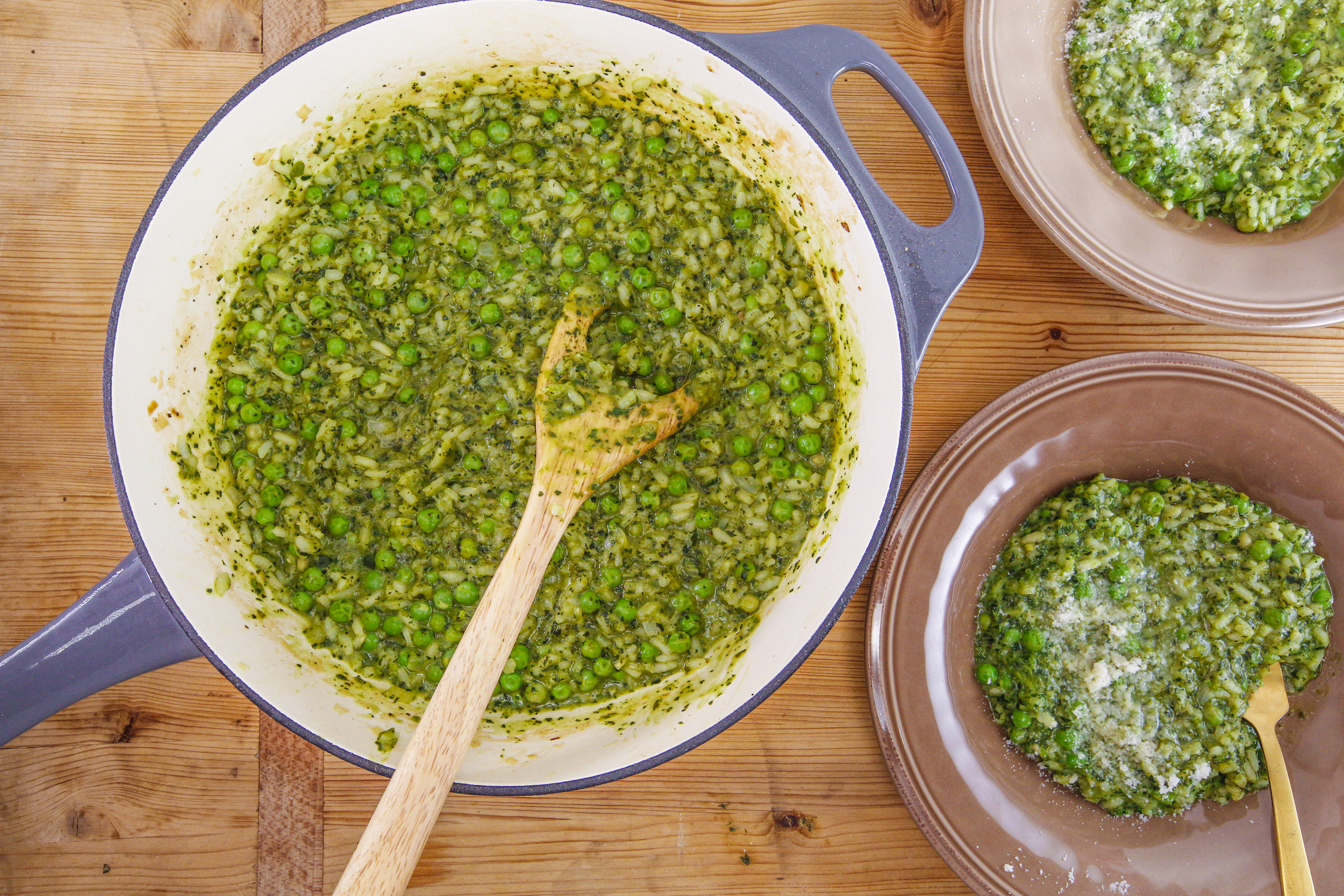 Rachael's Risi e Bisi with Spinach