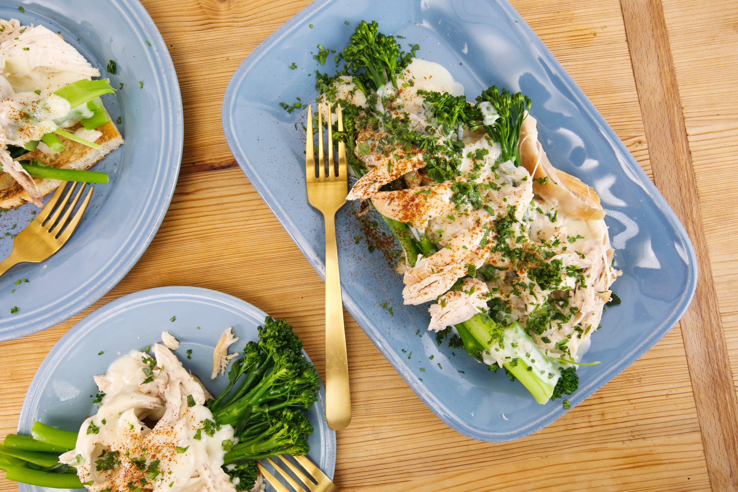 Chicken Divan Upgrade: Rachael's Chicken Mornay with Broccolini on Toast...