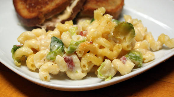 Bacon and Brussels Sprout Mac and Cheese