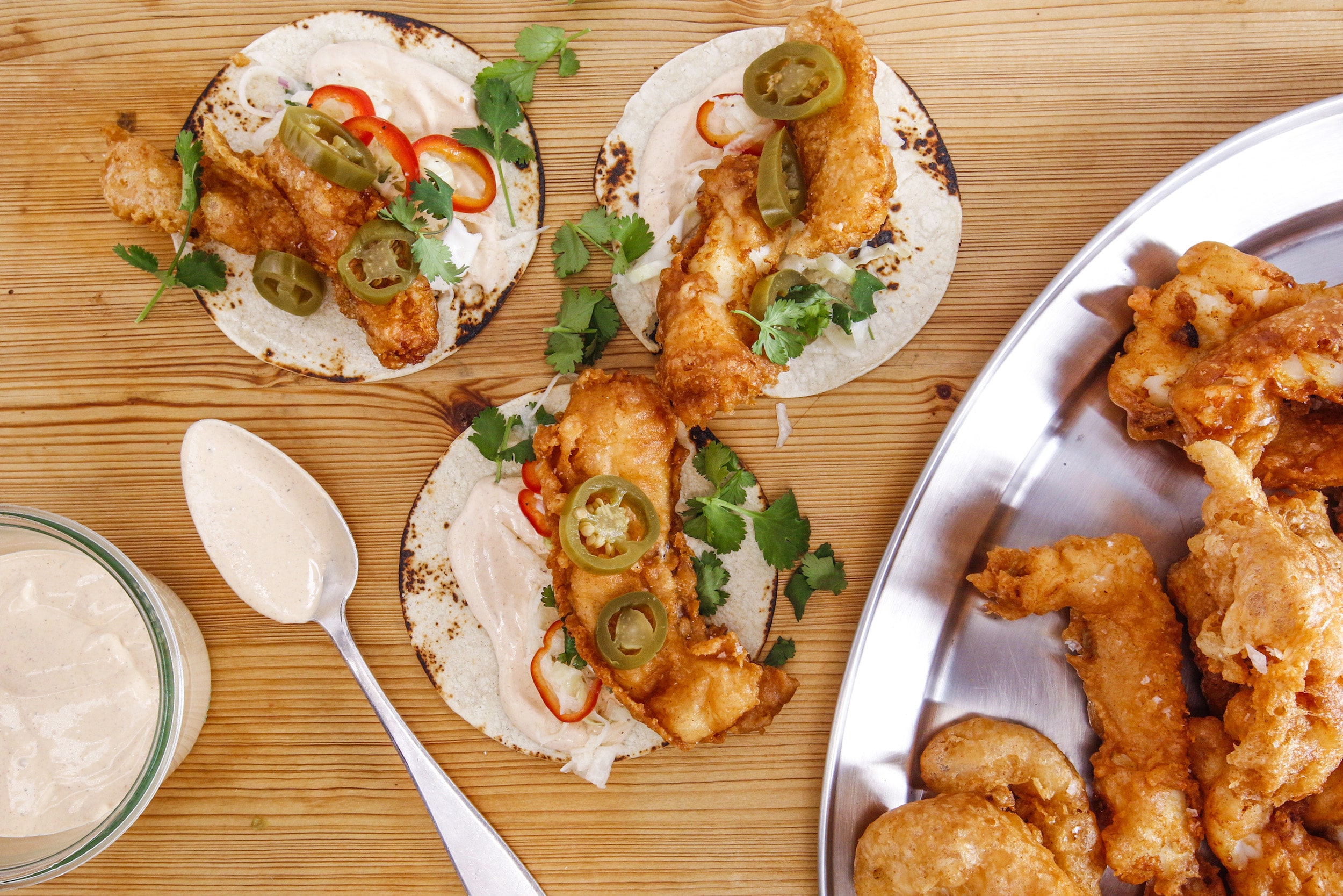 Rachael's Baja Beer-Battered Fish Tacos Recipe | Rachael Ray