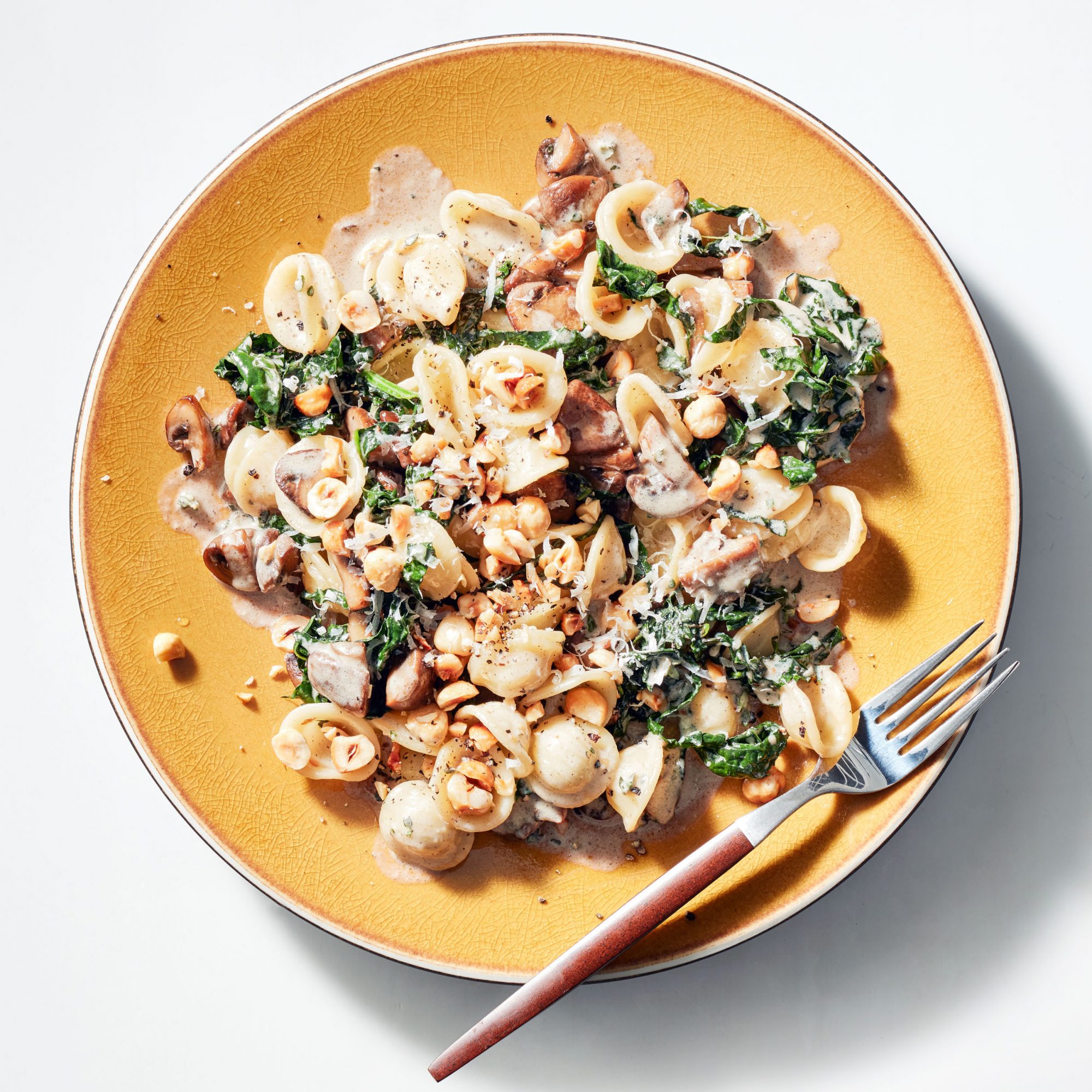 Brown Butter & Cream Orecchiette with Cremini Mushrooms & Kale