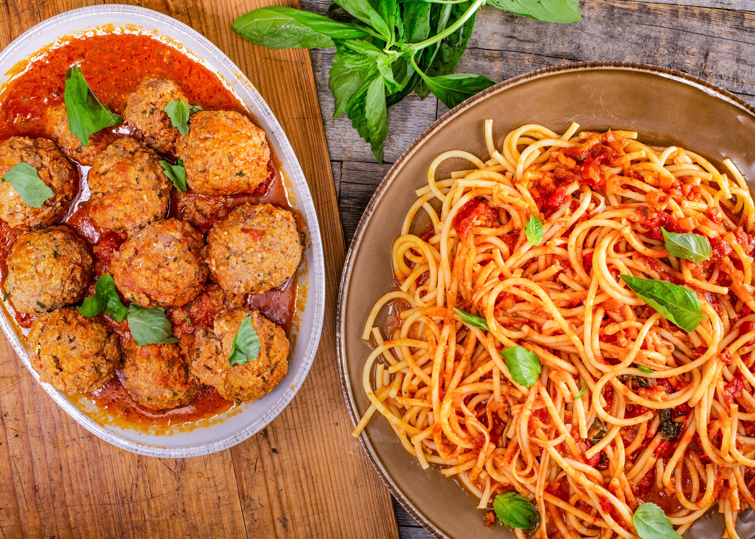 Rachael's Bucatini with Meatball Dumplings