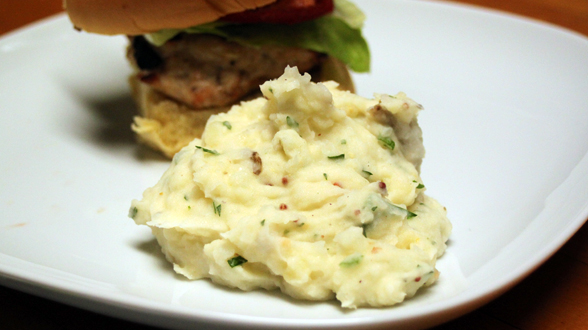 Sharp Cheddar and Dijon Mustard Mashed Potatoes