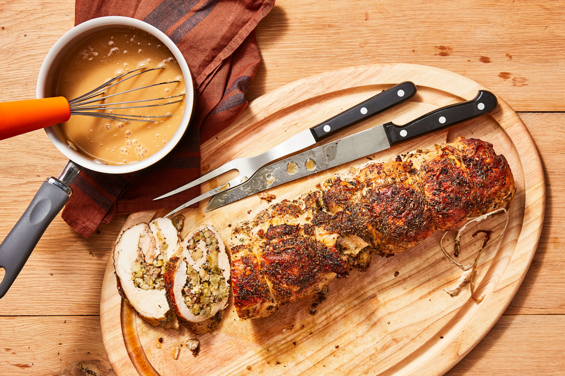 Rachael Ray's Turkey Breast Roulade with Simple Gravy