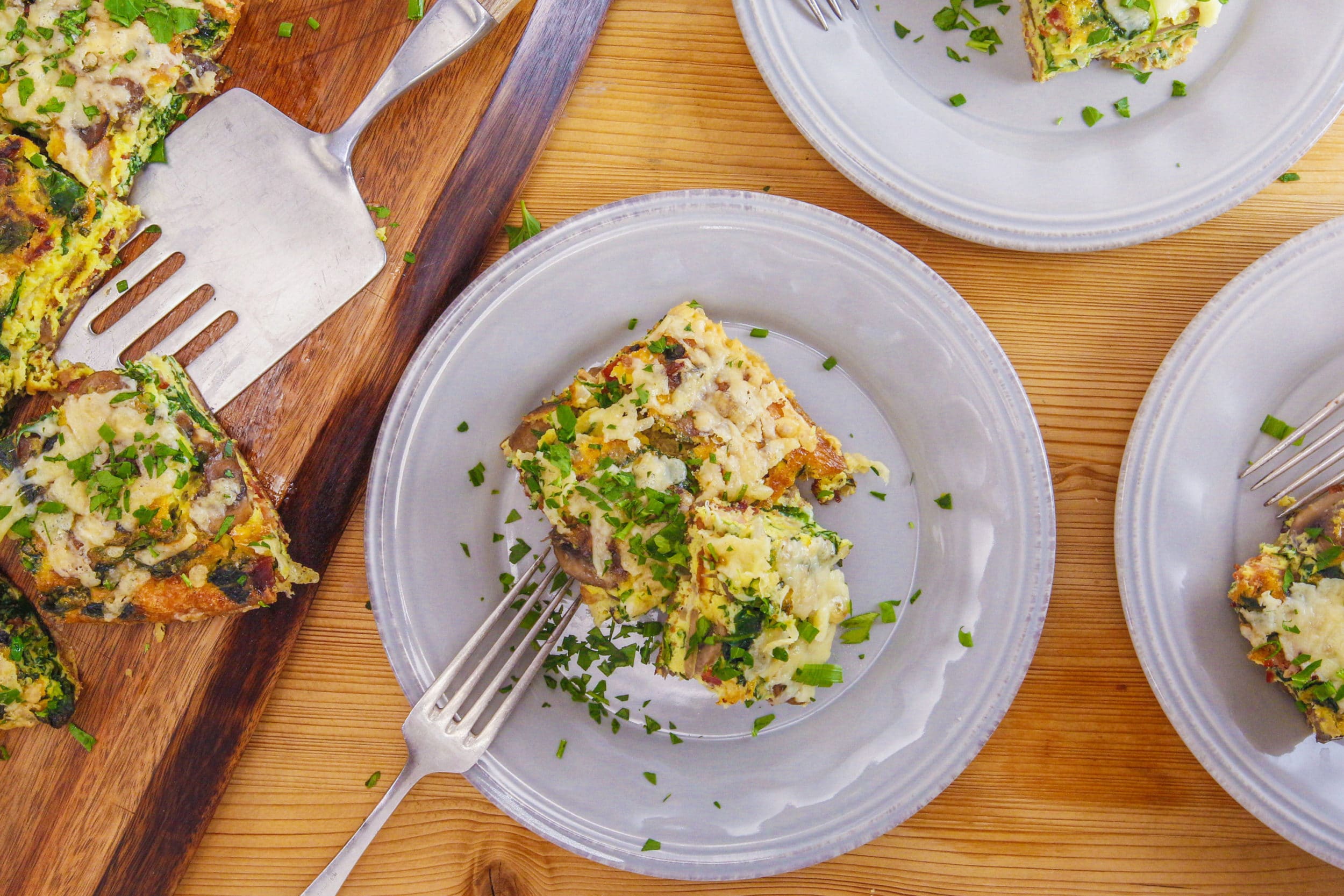 Rachael's Spinach, Bacon and Mushroom Frittata