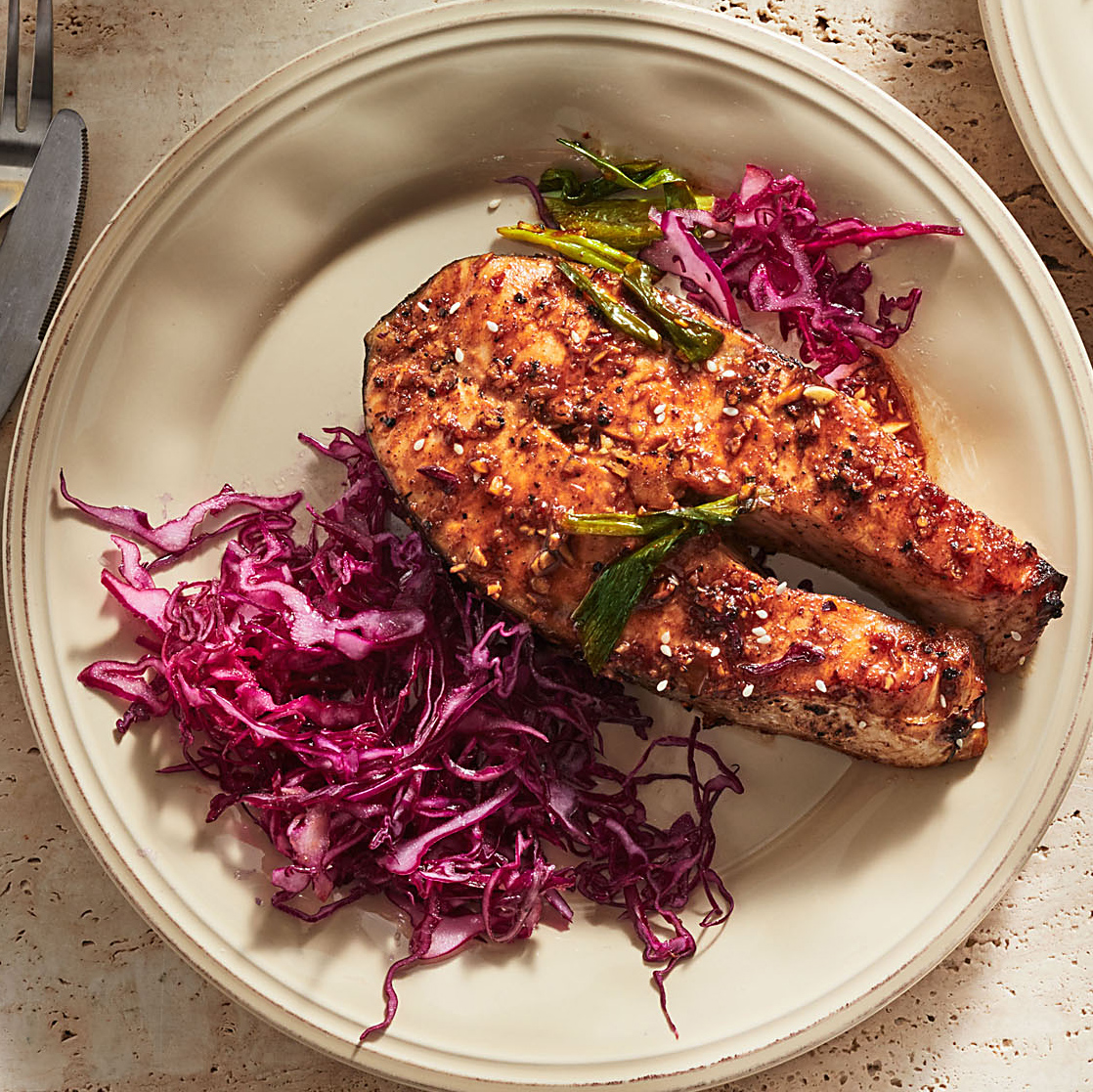Ginger-Garlic Glazed Almost-Anything Oven Packet with Lettuce or Cabbage Slaw