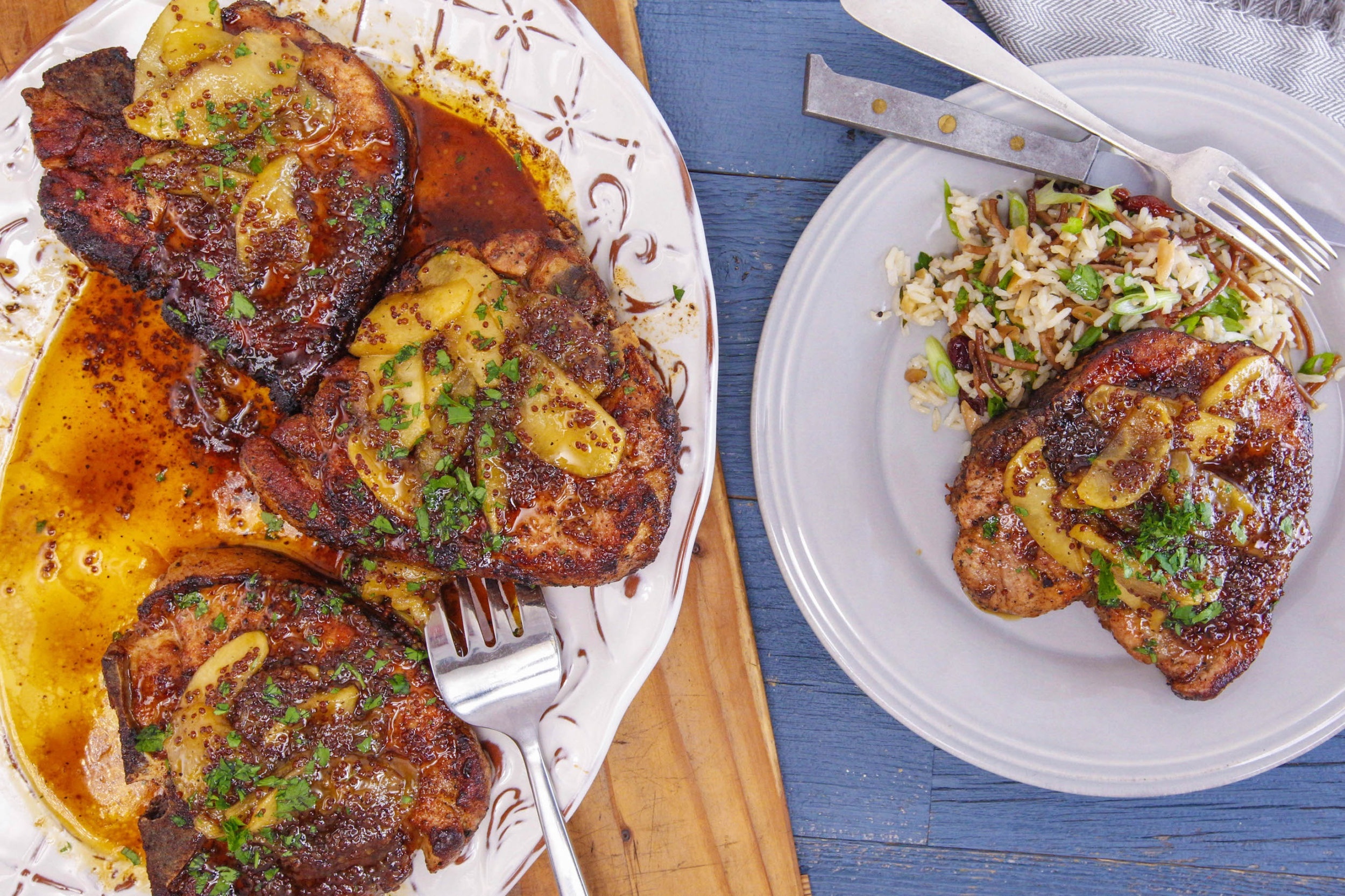 Pork Chops with Maple, Mustard & Capers