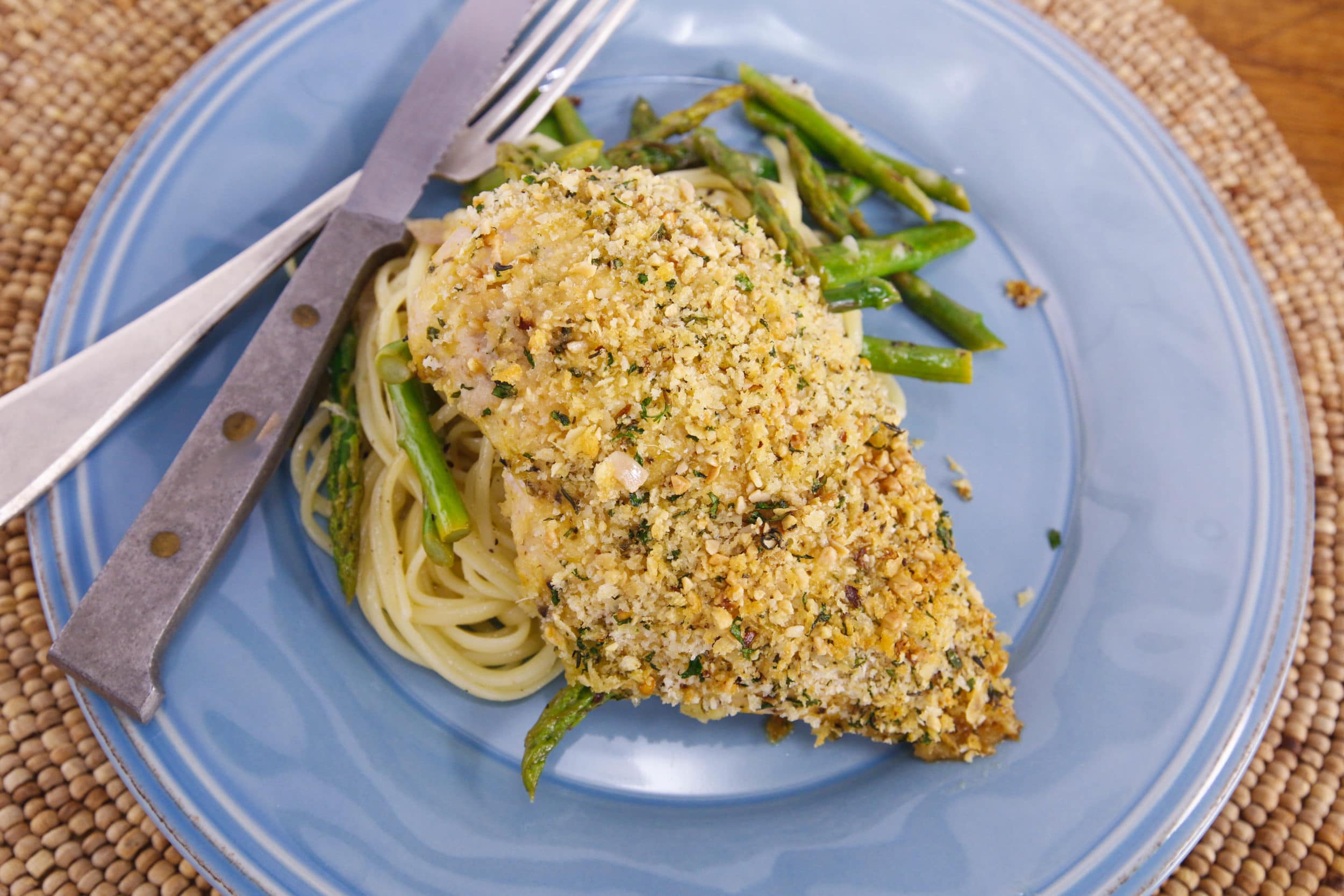 Baked Chicken with Dijon and Nutty Breadcrumbs
