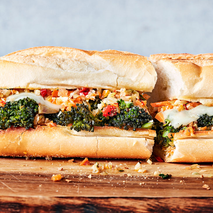 Roasted Broccolini Hero Sandwiches