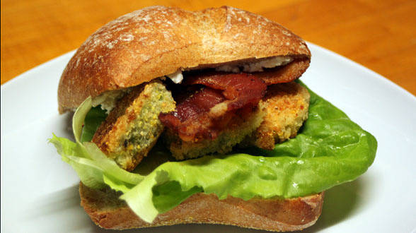 Bacon, Lettuce and Fried Green Tomato Sammies