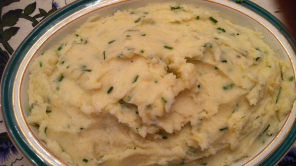 Cheddar, Horseradish and Chive Mashed Potatoes