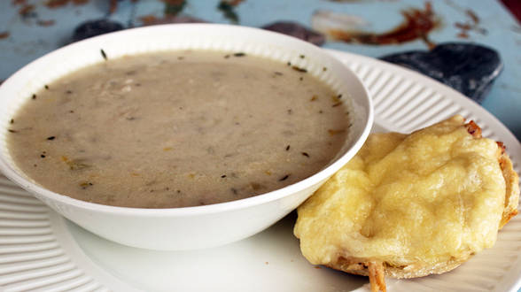 Clam Chowda Mug o' Soup with Deviled Ham and Cheese...