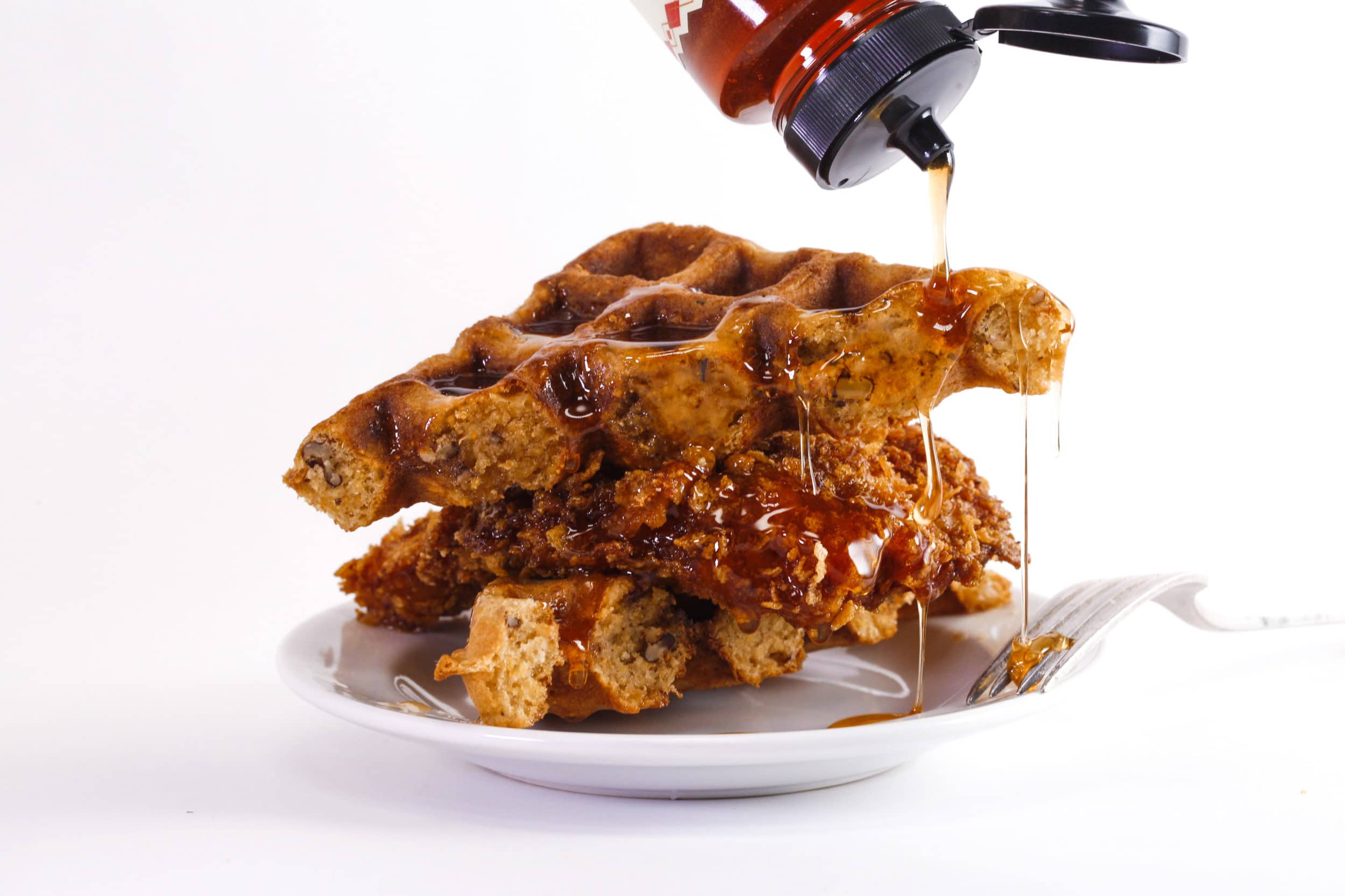Rachael's Cornflake-Fried Chicken and Waffles with Pecans