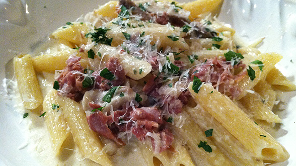 Creamy Prosciutto and Porcini Penne