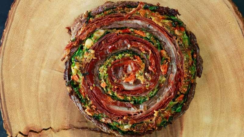 Muffaletta Pinwheel Steaks and Roasted Broccoli