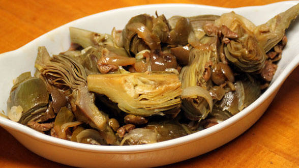 Braised Artichokes and Olives