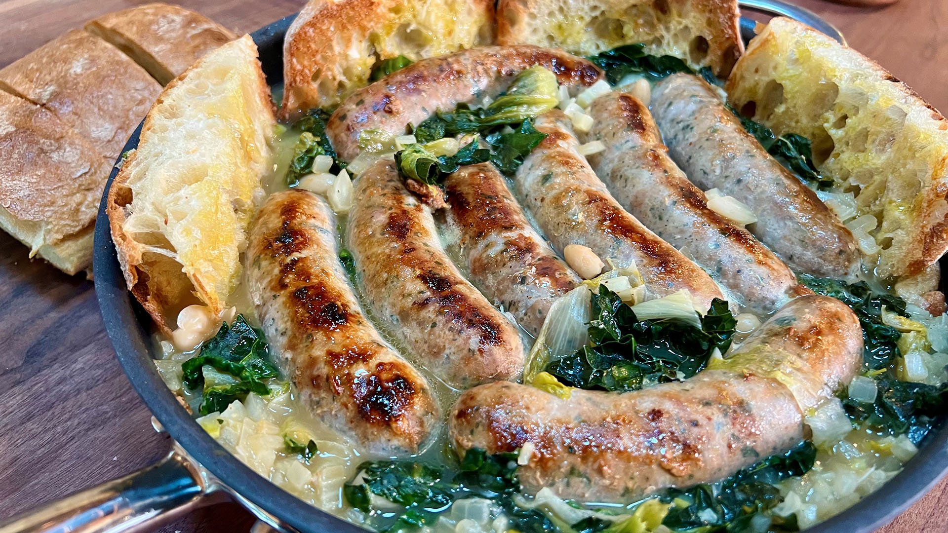 Sausage and Beans with Greens Rachael Ray Recipe Rachael Ray