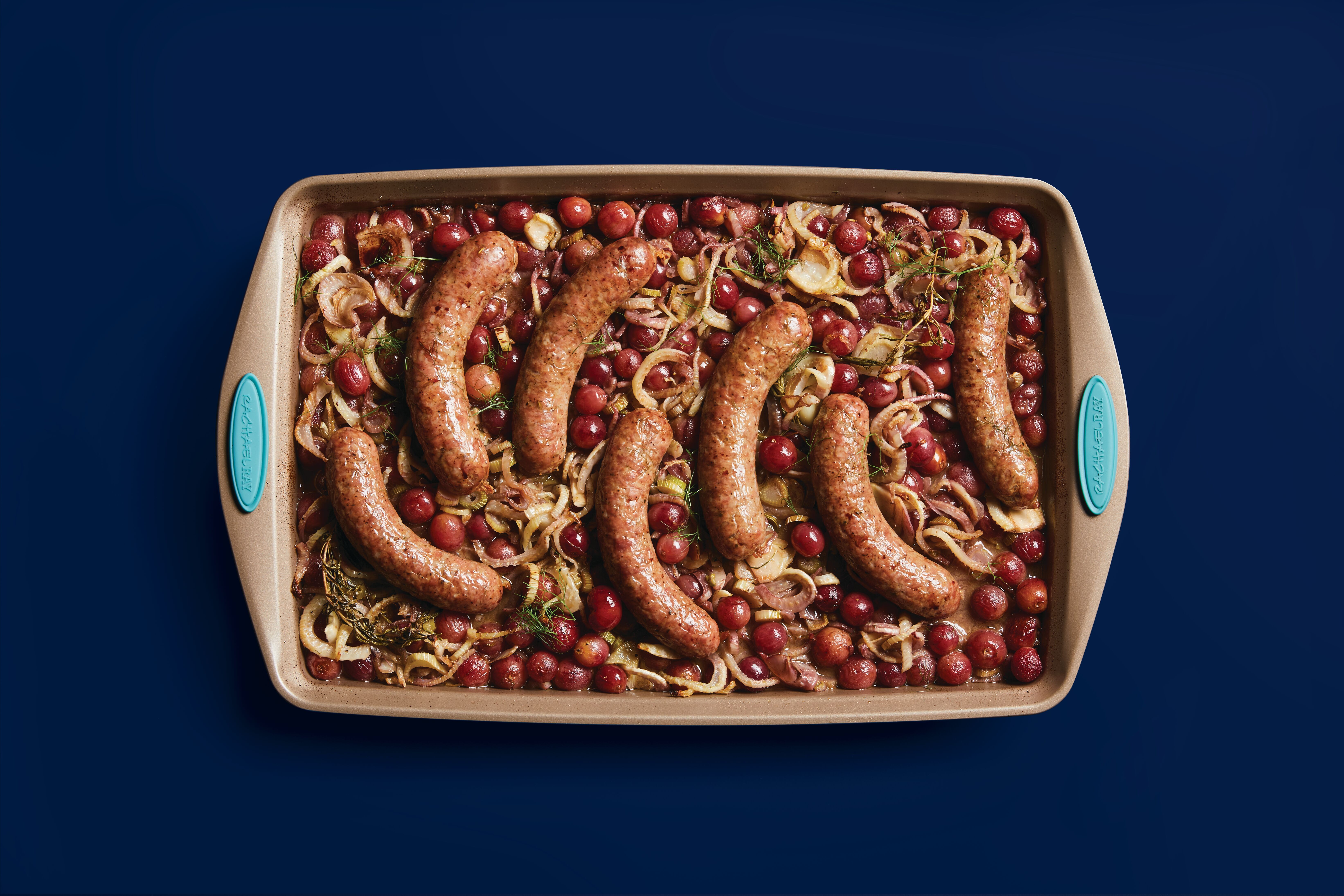 Rachael's Roasted Sausages with Grapes