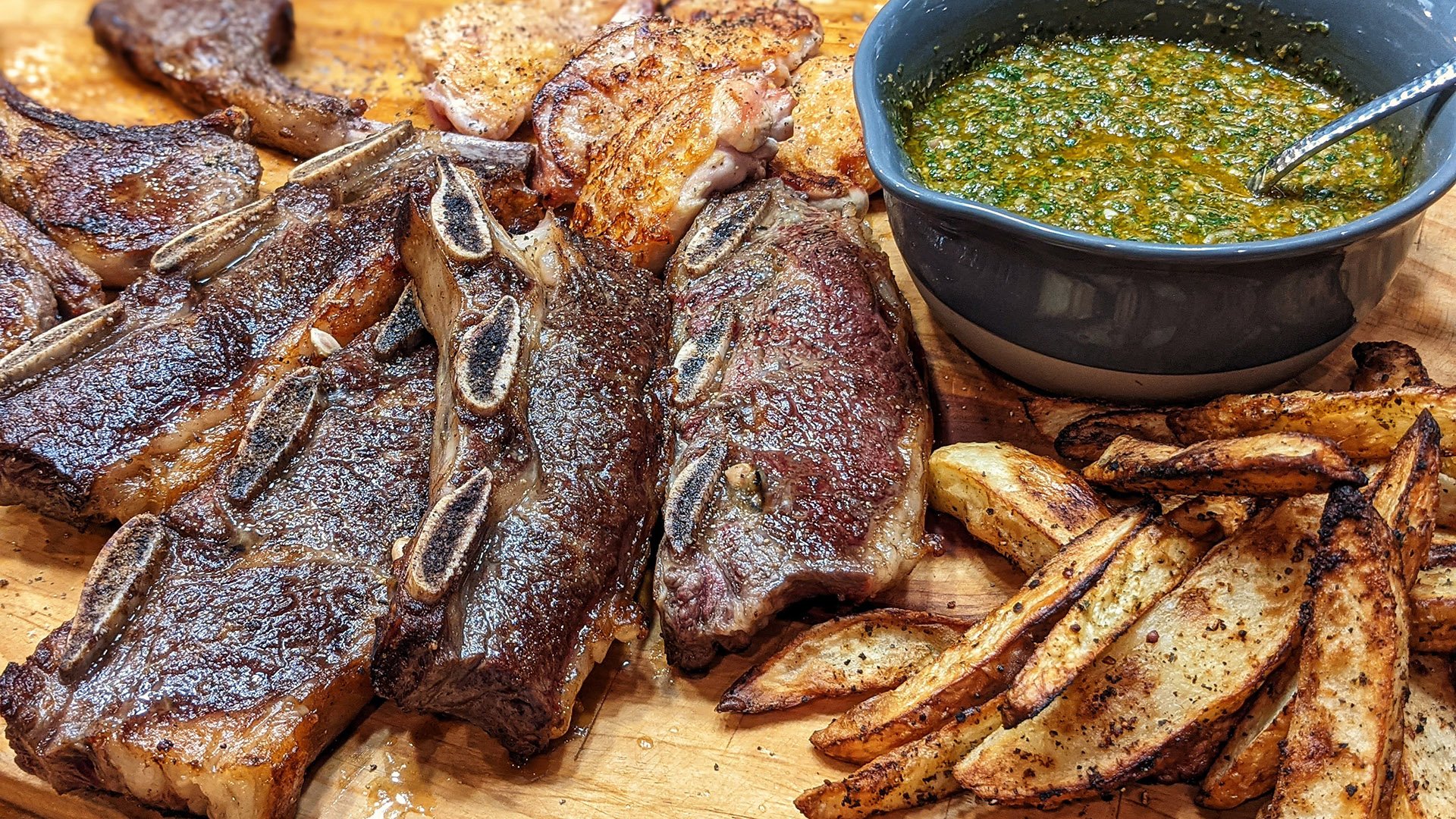 Caper Chimichurri with Mixed Grill