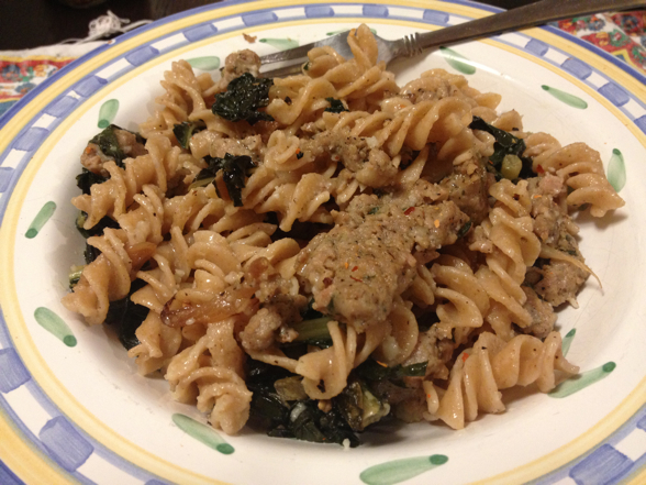 Fusilli with Crispy Kale and Ricotta