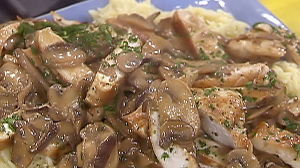 Chicken with Wild Mushroom and Balsamic Cream Sauce