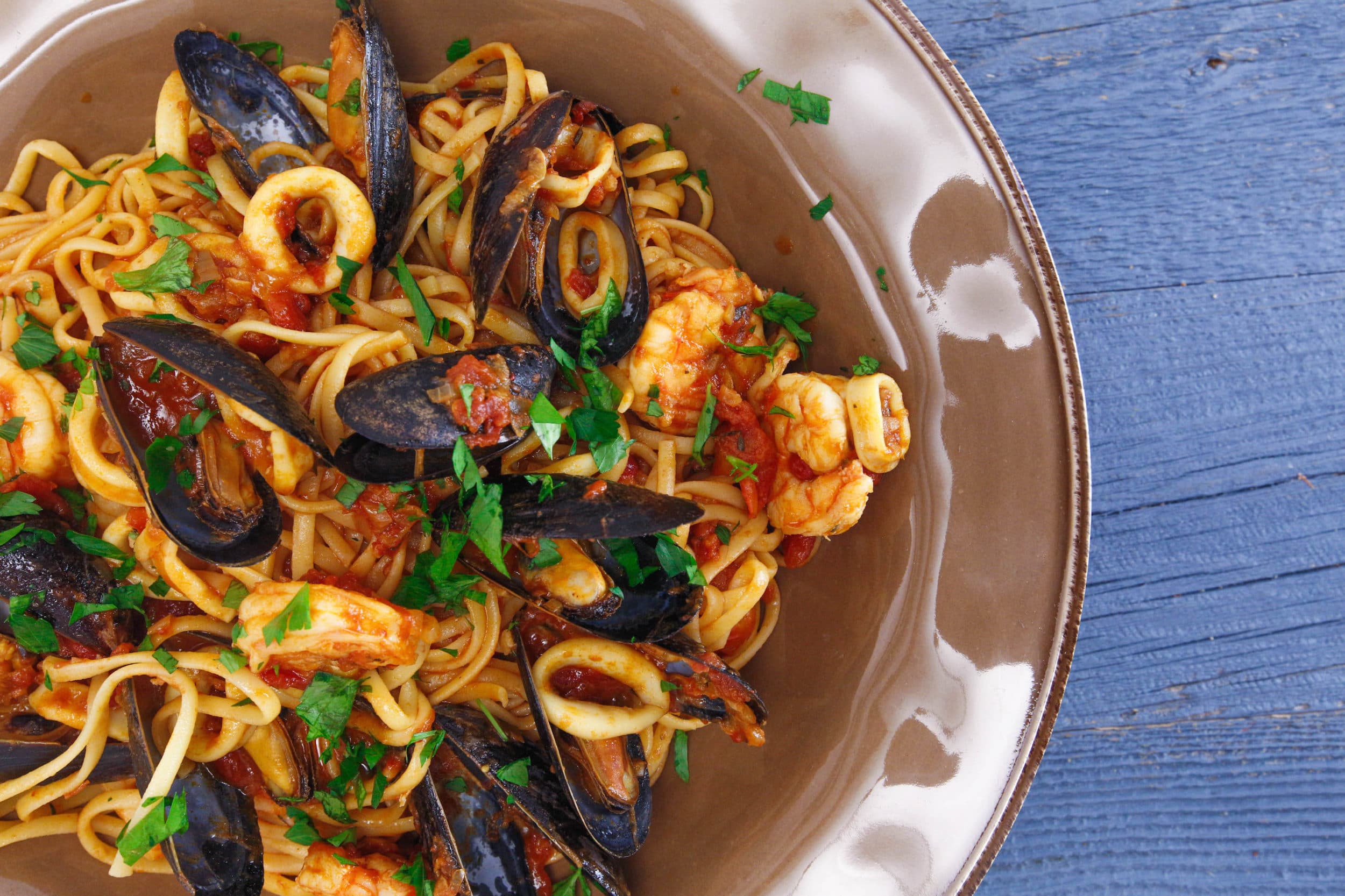 Seafood Fra Diavolo with Linguini