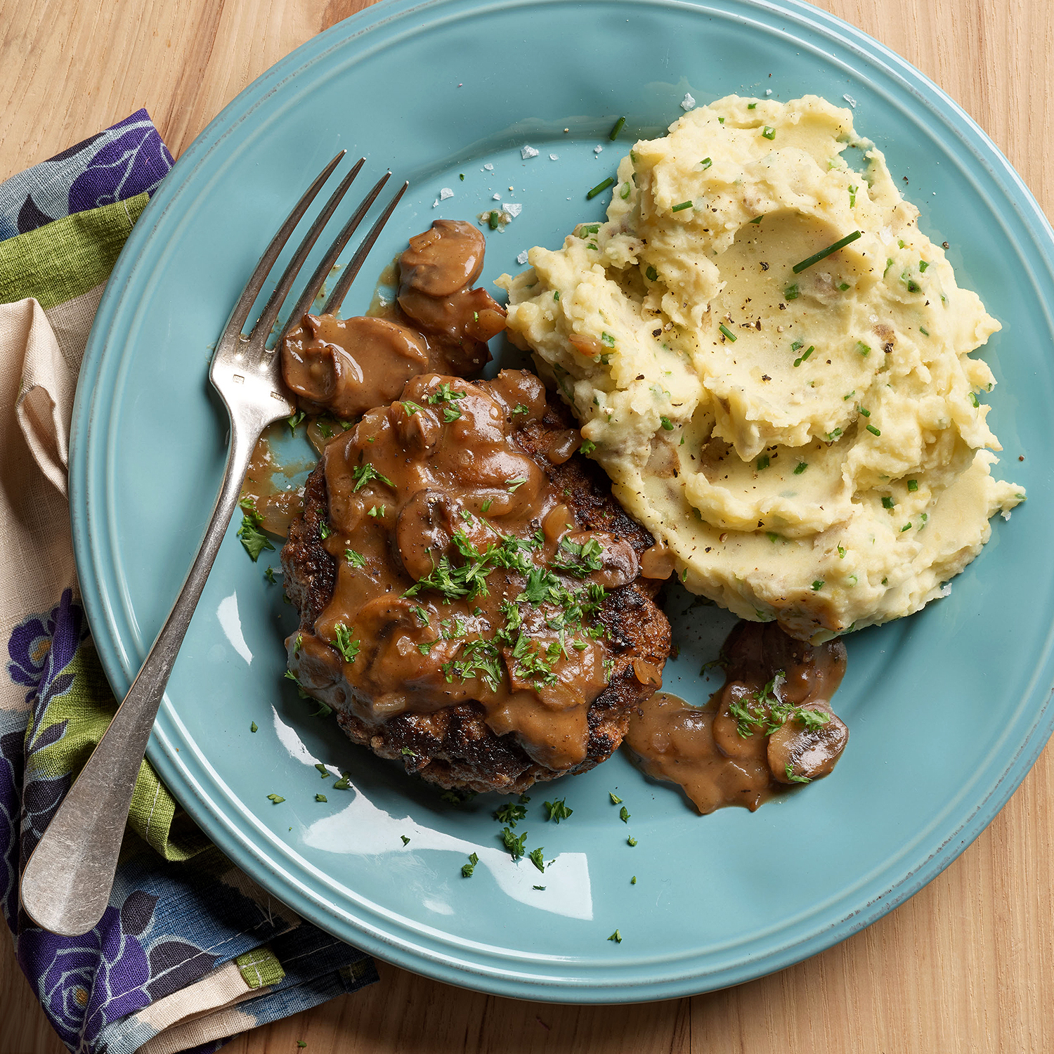 Salisbury Steak Upgrade: Knife & Fork Burgers with Onion-Mushroom Gravy...